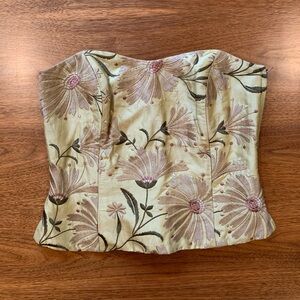 Embroidered Corset-Style Top